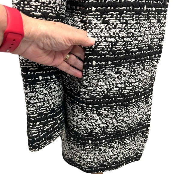 Akris Punto Black & White Cotton Tweed Sweater Casual Coat Womens Size 10 - Picture 7 of 14